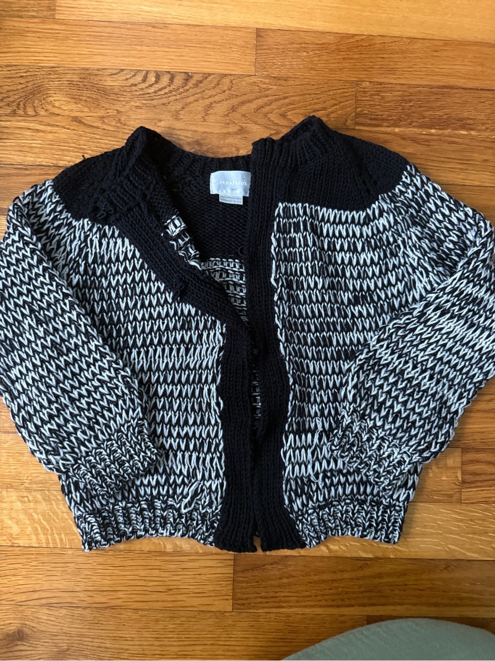 M. Patmos Black & White Knit Sweater Cardigan